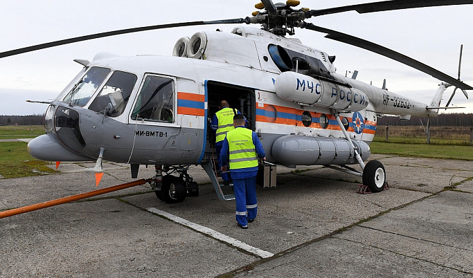 Вертолёт санавиции доставил из Бежецка в Тверь пациента с инфарктом миокарда