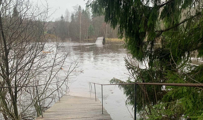 Поселок в Тверской области отрезало от мира из-за ушедшего под воду моста