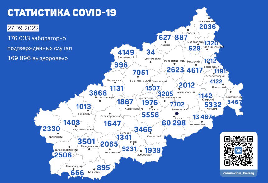 Еще 190 человек заболели коронавирусом в Тверской области