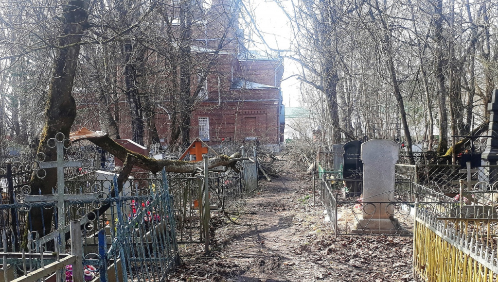 Старое кладбище под Тверью может завалить деревьями
