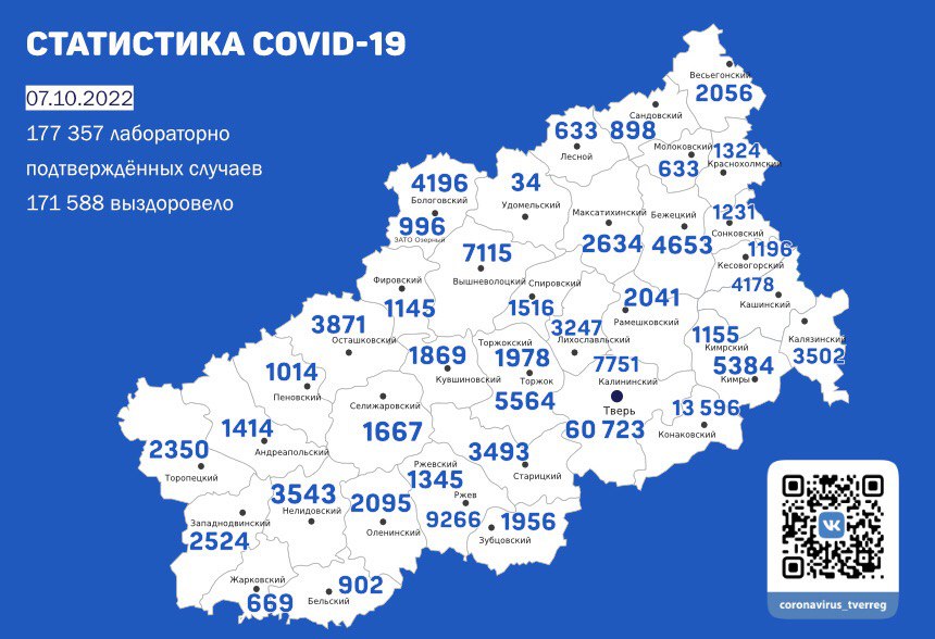 За сутки коронавирус подтвердился у 105 жителей Тверской области