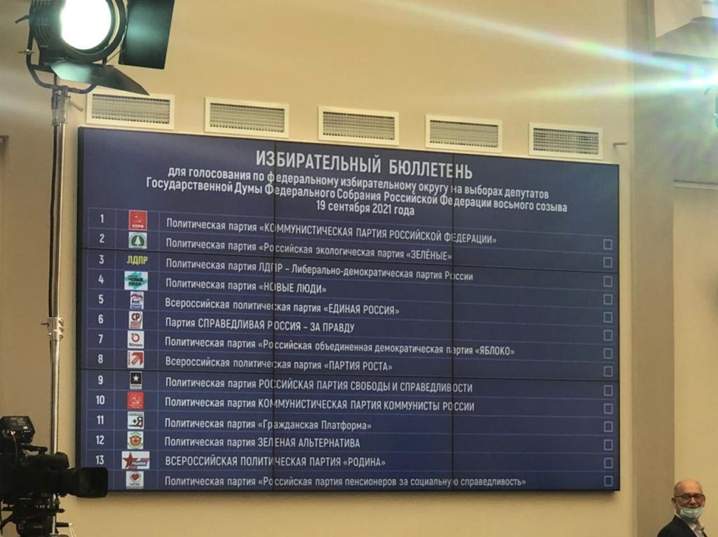 Партия «Единая Россия» получила №5 в избирательном бюллетене