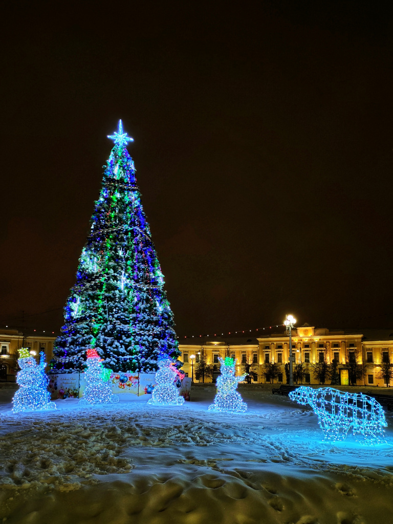 В Твери на площади Ленина установили снеговиков-музыкантов