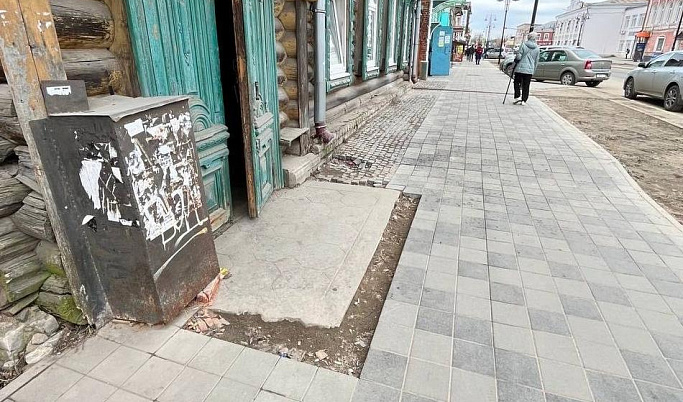 Прокуратура следит за качеством благоустройства тротуара в Кимрах