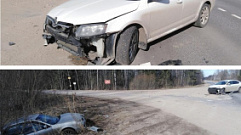 Два человека получили травмы при столкновении трех легковых машин в Тверской области