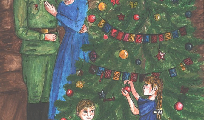 Рисунок Екатерины Петровой из Торжокского района украсит новогоднюю открытку
