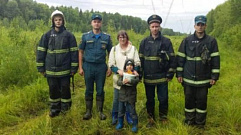 Пожарные вывели из леса под Тверью женщину с ребенком