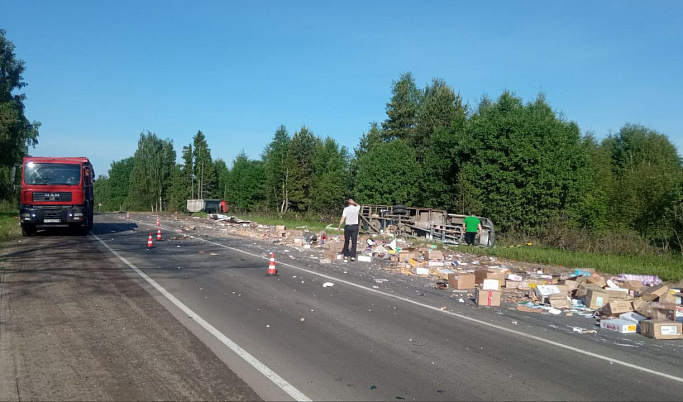 Два водителя пострадали при столкновении «Газели» и фуры на трассе в Тверской области