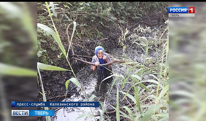 Тверские волонтеры спасли из болота 85-летнюю пенсионерку