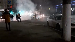 В Твери от столкновения загорелся автомобиль