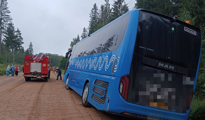В Тверской области пассажирский автобус выехал в кювет