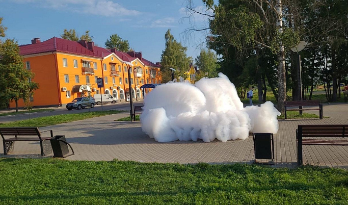 В Тверской области неизвестный вспенил городской фонтан