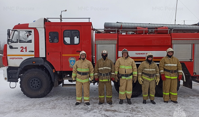 Огнеборцы спасли из горящей квартиры женщину в Тверской области