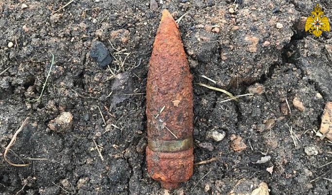 На строящейся ж/д станции под Ржевом нашли артиллерийский снаряд времен войны