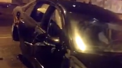 Mercedes снёс пешеходное ограждение на Софьи Перовской в Твери