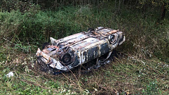 В Осташковском районе автомобиль улетел в кювет и загорелся, водитель погиб