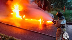 Ночью в Тверской области горел автомобиль