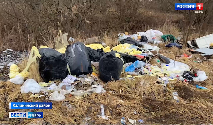 Несанкционированную свалку мусора обнаружили на сельхозугодьях под Тверью      