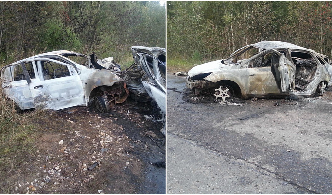 Двое водителей сгорели в серьезном ДТП в Тверской области