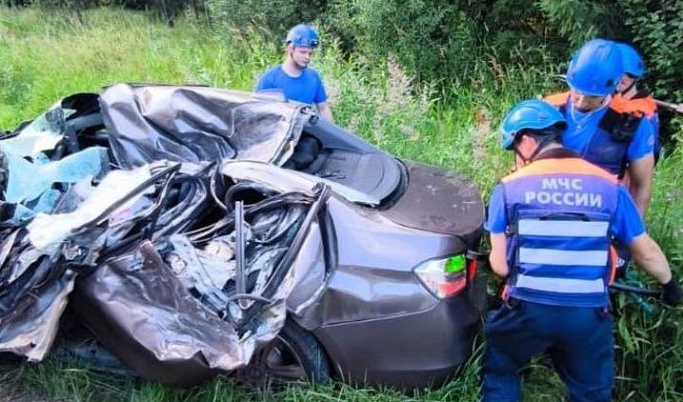 Под Тверью водитель легковушки врезался в грузовик и погиб