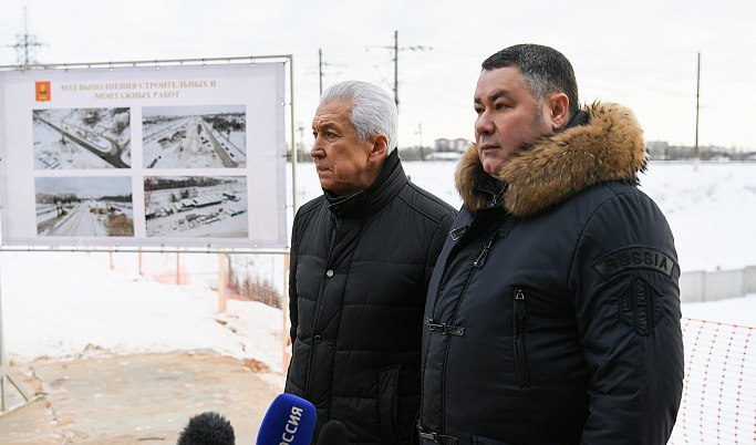 Игорь Руденя и Владимир Васильев побывали на площадке строительства Западного моста в Твери