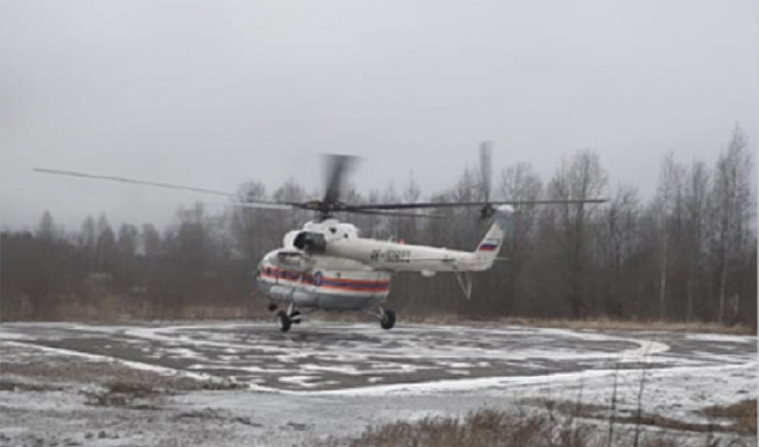 Вертолет санавиации совершил вылет к тяжелобольному пациенту в Нелидово