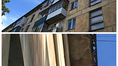 В Твери с фасада жилого дома падают кирпичи
