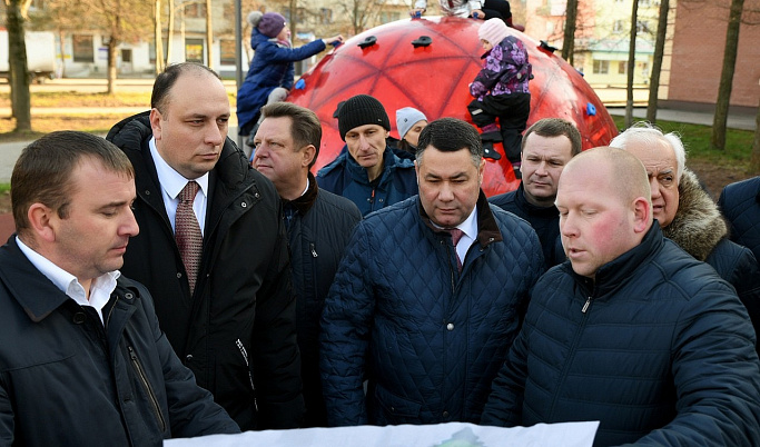 Губернатор Игорь Руденя побывал на объектах благоустройства в Ржеве