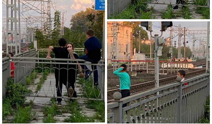 В Твери на станции Пролетарская дети перебегают пути перед поездами