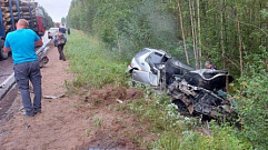 Водитель легковушки сильно пострадал в аварии с лесовозом в Тверской области 